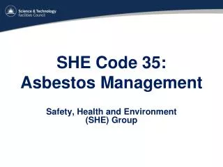 SHE Code 35: Asbestos Management