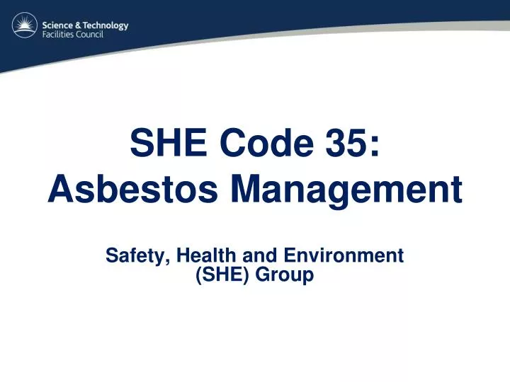 she code 35 asbestos management