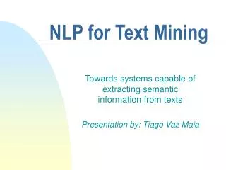 NLP for Text Mining