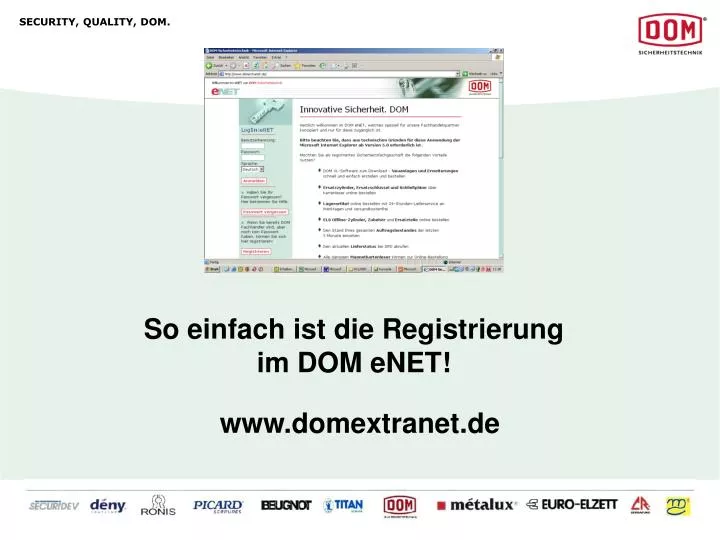 so einfach ist die registrierung im dom enet