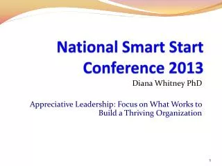 National Smart Start Conference 2013