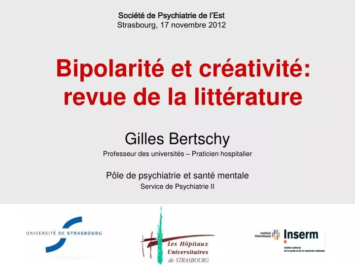 bipolarit et cr ativit revue de la litt rature