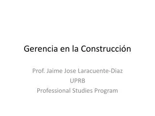 gerencia en la construcci n