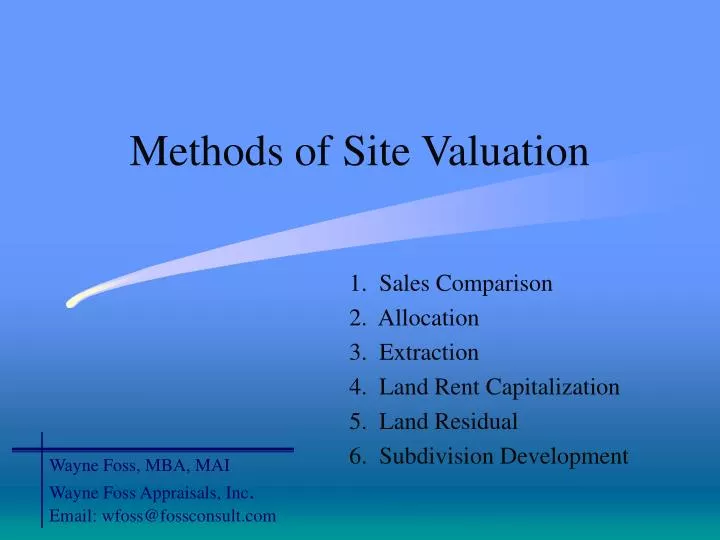 methods of site valuation