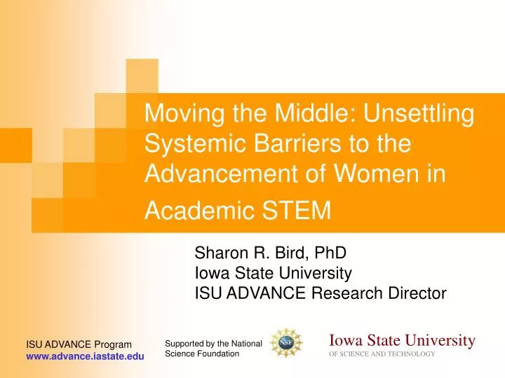 moving the middle unsettling systemic barriers to the advancement of women in academic stem