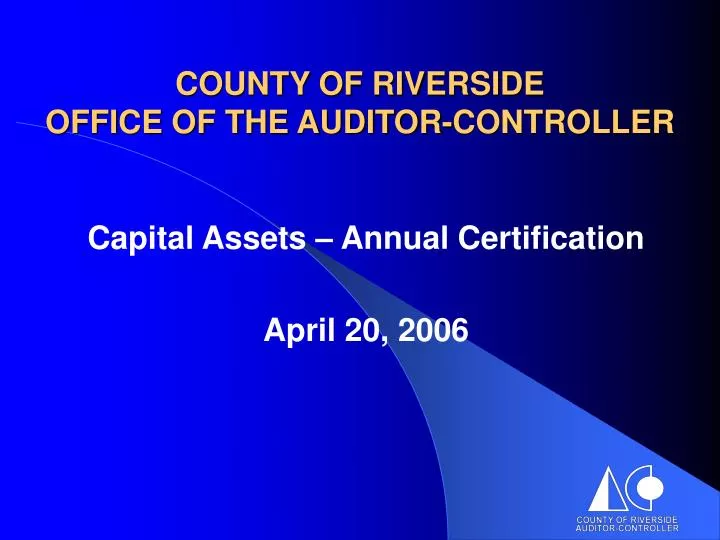 county of riverside office of the auditor controller