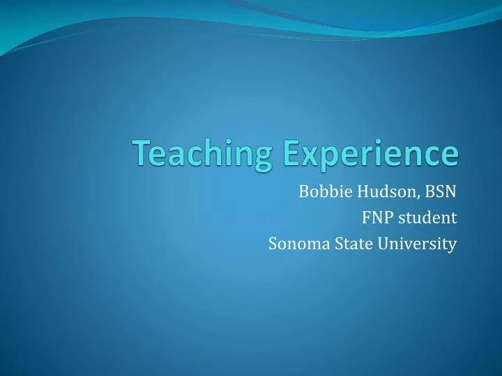 teaching experience