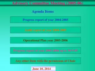 Advisory Committee Meeting (2005-06)