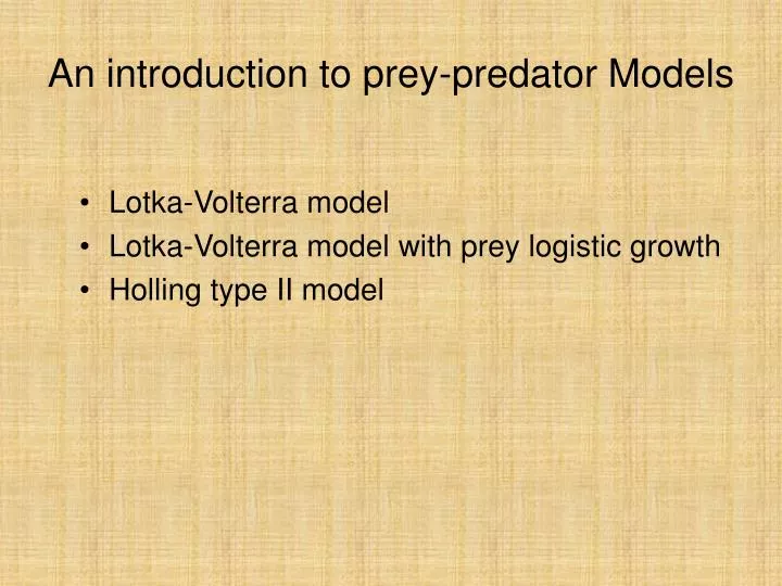 an introduction to prey predator models