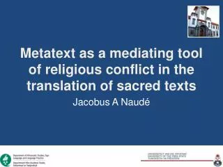 Metatext as a mediating tool of religious conflict in the translation of sacred texts