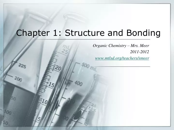 chapter 1 structure and bonding