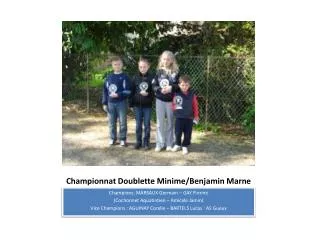 Championnat Doublette Minime/Benjamin Marne