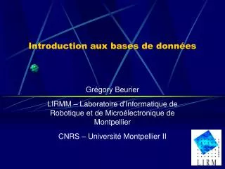 introduction aux bases de donn es
