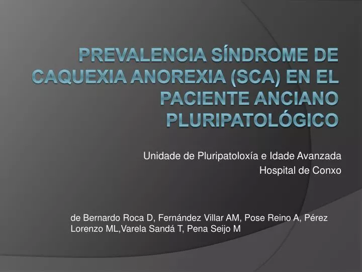 unidade de pluripatolox a e idade avanzada hospital de conxo