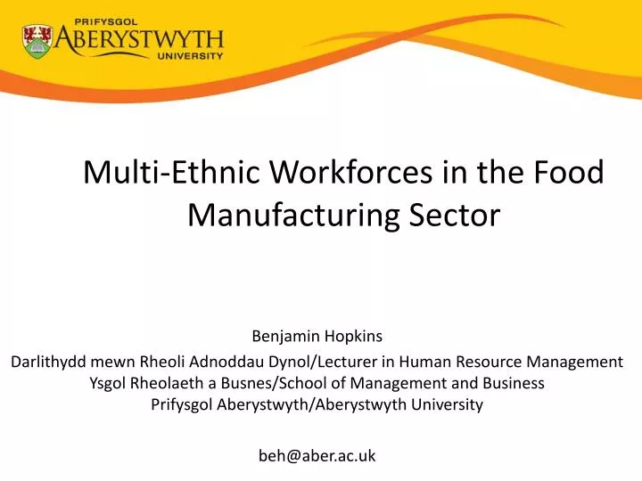 multi ethnic workforces in the food manufacturing sector