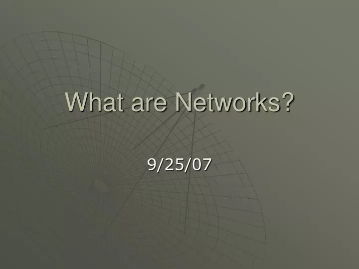 what are networks