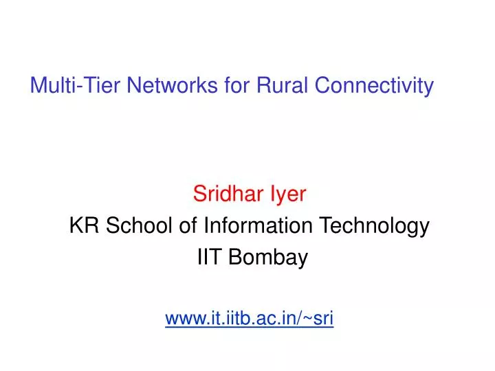 multi tier networks for rural connectivity