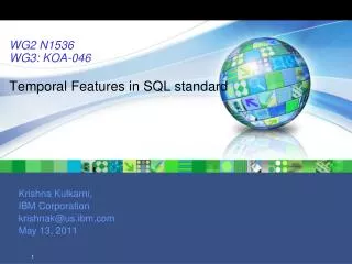 WG2 N1536 WG3: KOA-046 Temporal Features in SQL standard