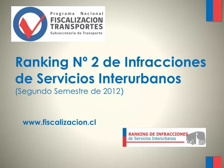 ranking n 2 de infracciones de servicios interurbanos segundo semestre de 2012