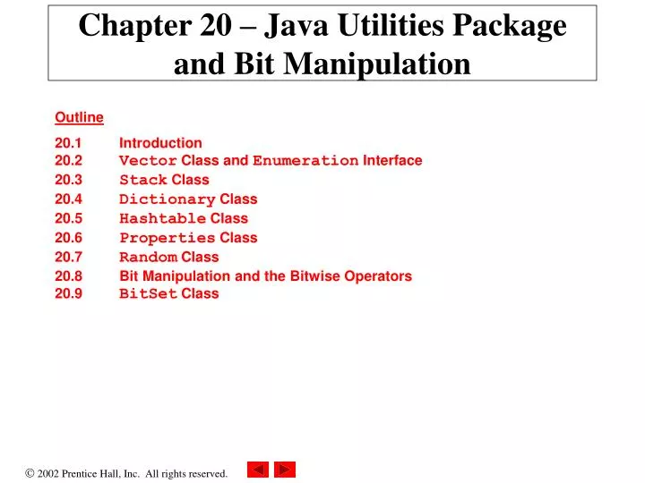 chapter 20 java utilities package and bit manipulation