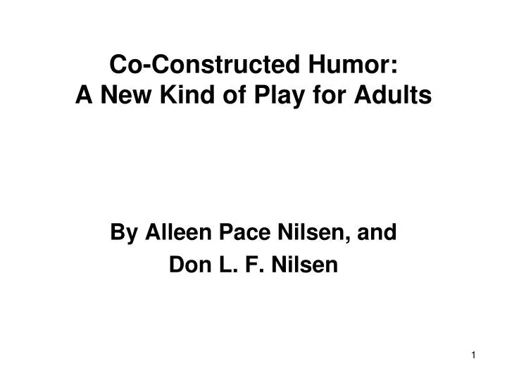 co constructed humor a new kind of play for adults