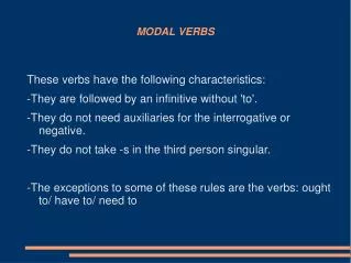 MODAL VERBS