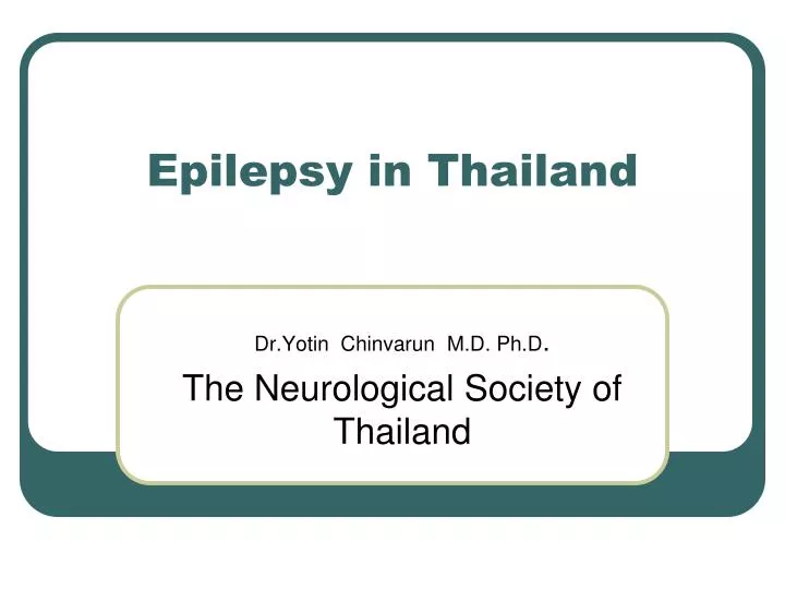 epilepsy in thailand