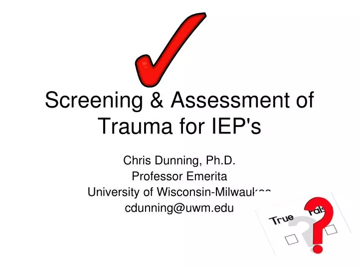 screening assessment of trauma for iep s