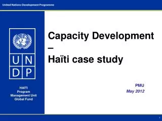 Capacity Development – Haïti case study