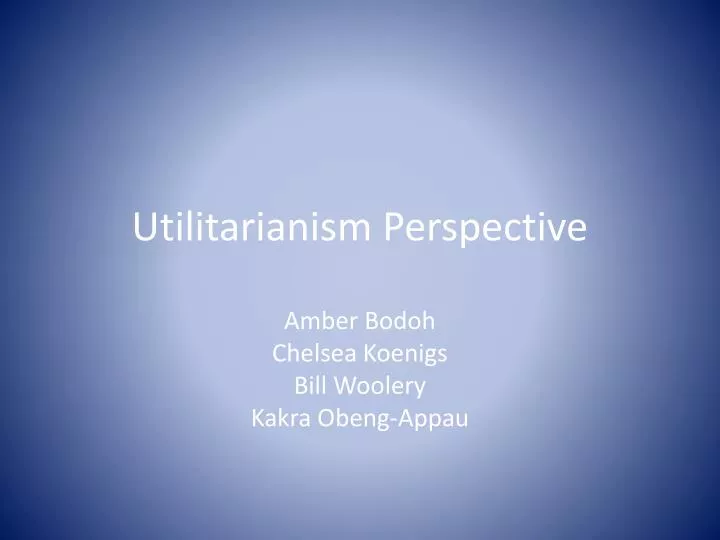 utilitarianism perspective