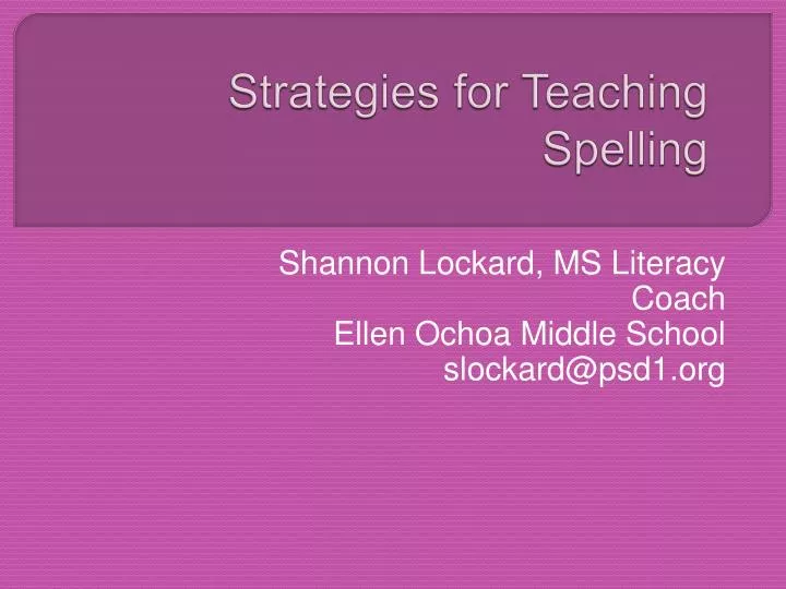 strategies for teaching spelling