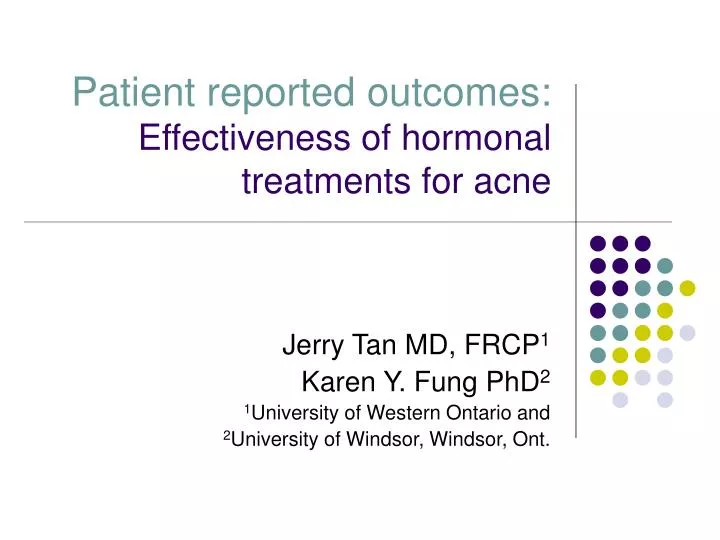 patient reported outcomes effectiveness of hormonal treatments for acne