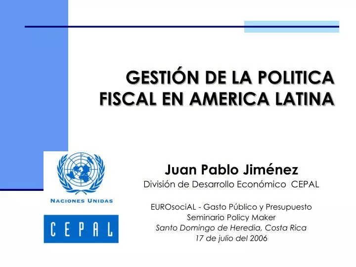 gesti n de la politica fiscal en america latina