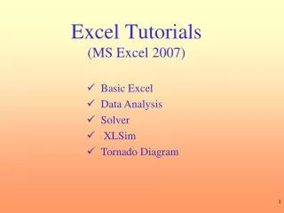 Excel Tutorials (MS Excel 2007)