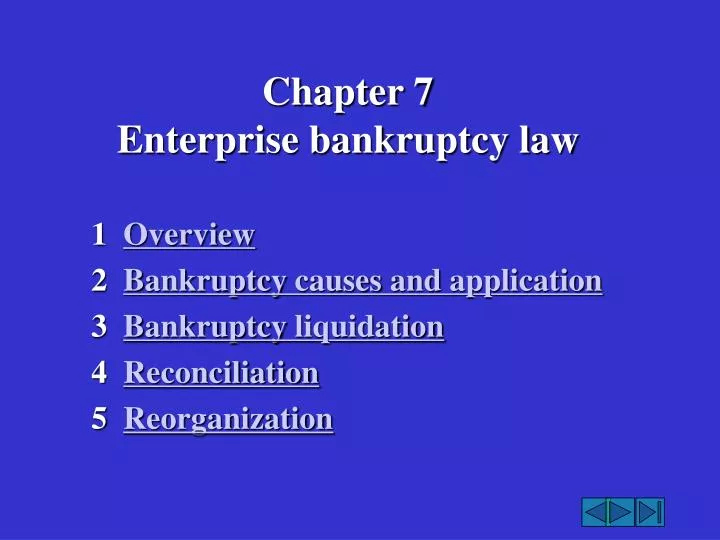 chapter 7 enterprise bankruptcy law