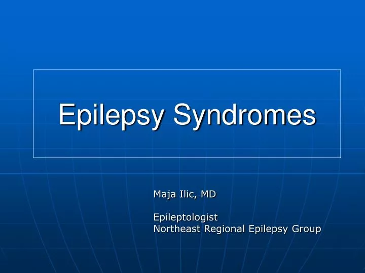 epilepsy syndromes