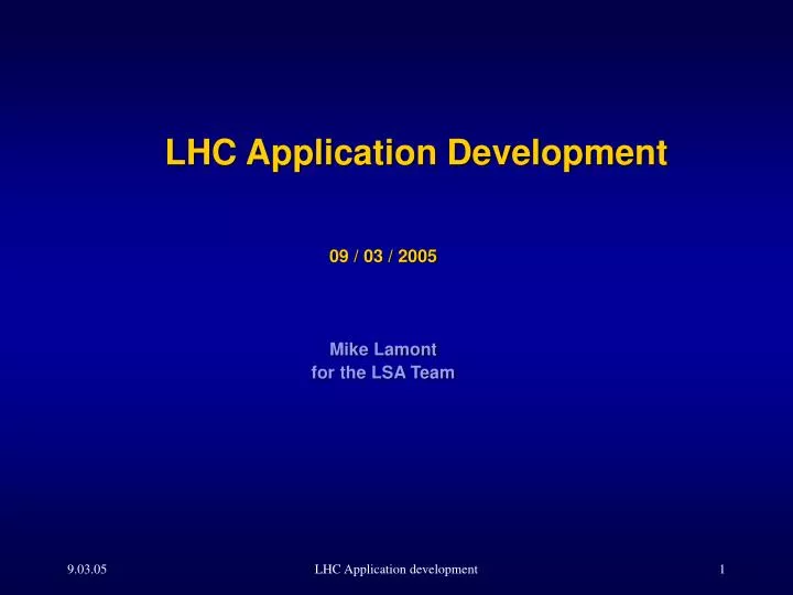 lhc application development