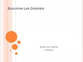 Education Law Overview