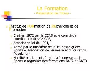 la formation pr sentation de l iforep