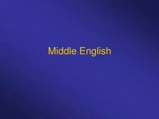 Middle English