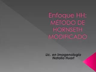 enfoque hh m todo de hornseth modificado
