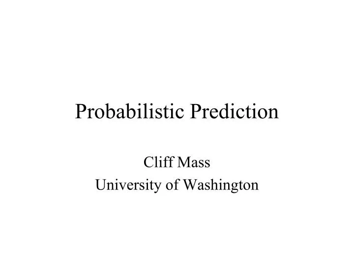 probabilistic prediction