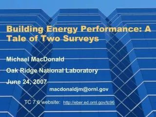 Why Care About Building Energy Performance?