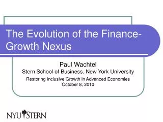 The Evolution of the Finance-Growth Nexus