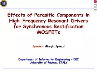 Effects of Parasitic Components in High-Frequency Resonant Drivers for Synchronous Rectification MOSFETs