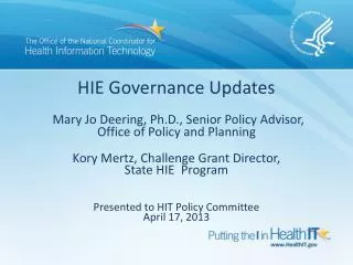 ONC’s HIE Governance Definition
