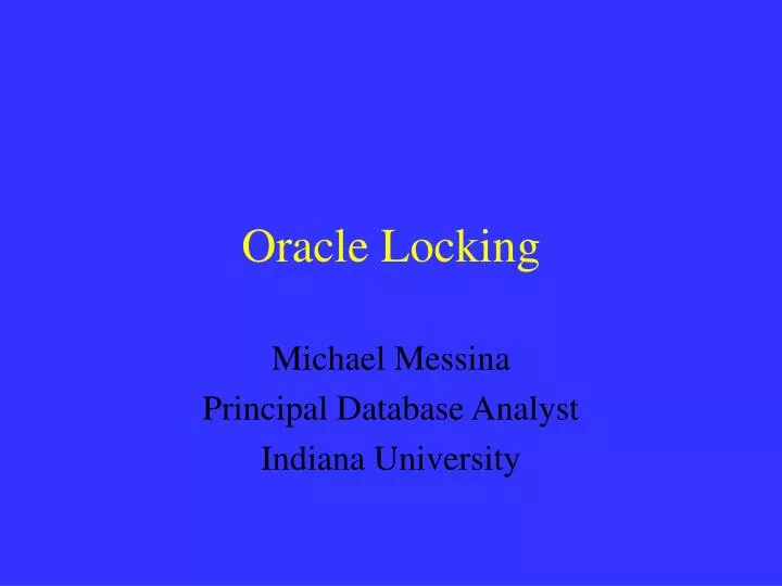 oracle locking