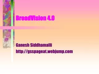 BroadVision 4.0