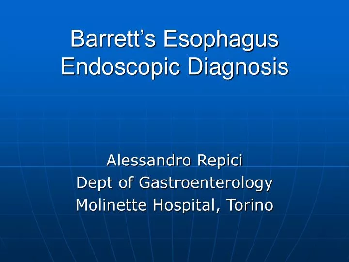 barrett s esophagus endoscopic diagnosis