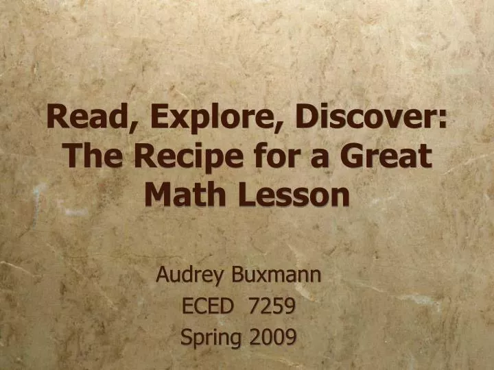 read explore discover the recipe for a great math lesson